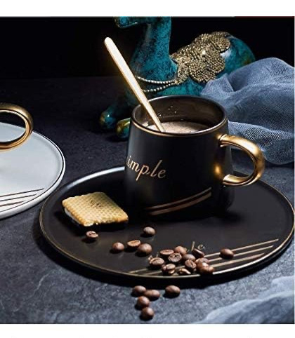 Set Portelan Ceasca, Farfurie si Lingurita, SIMPLE [15]