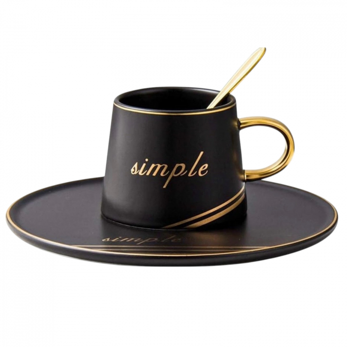 Set Portelan Ceasca, Farfurie si Lingurita, SIMPLE [17]