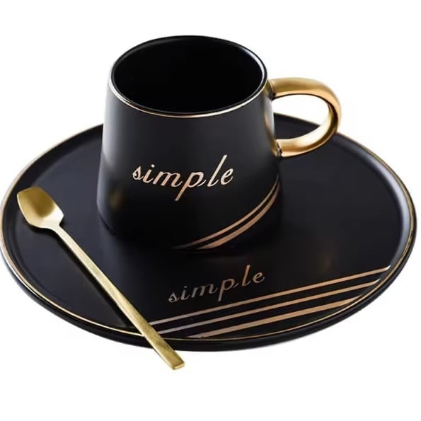 Set Portelan Ceasca, Farfurie si Lingurita, SIMPLE [16]