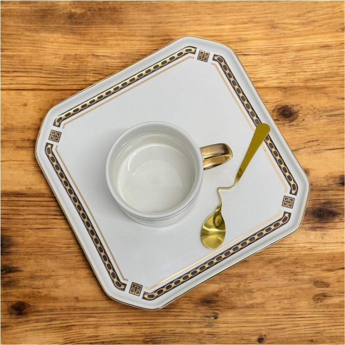 Set Portelan Ceasca si Platou 20x20cm, ENJOY LIFE, 200 ml [3]