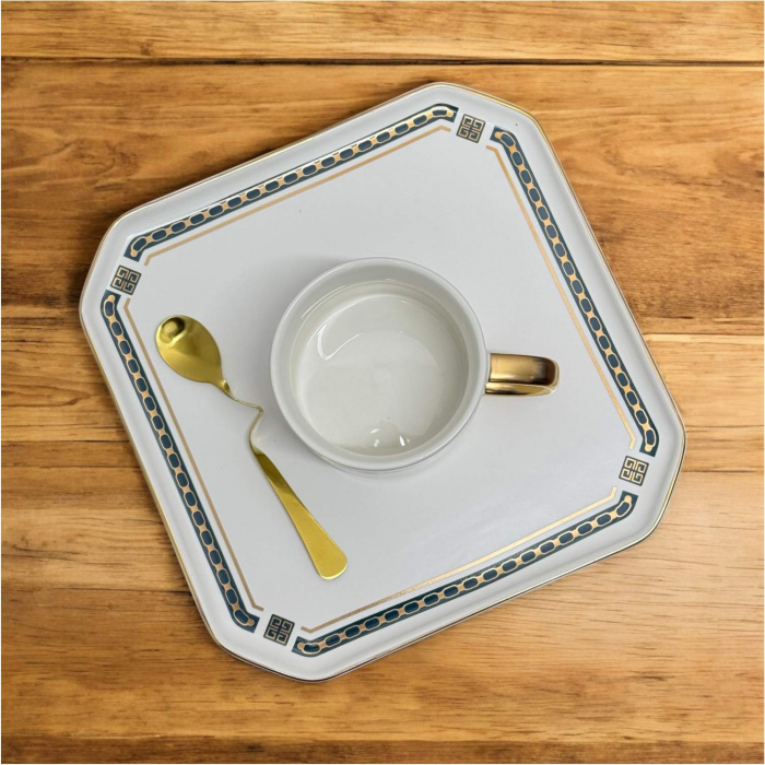 Set Portelan Ceasca si Platou 20x20cm, ENJOY LIFE, 200 ml [2]