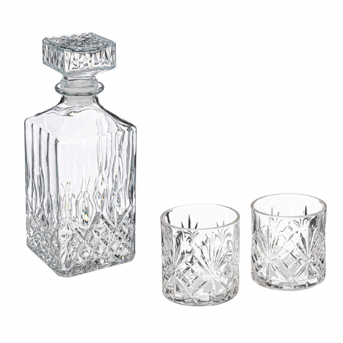 Set Whisky Carafa si 2 Pahare in cutie Cadou din Lemn [2]