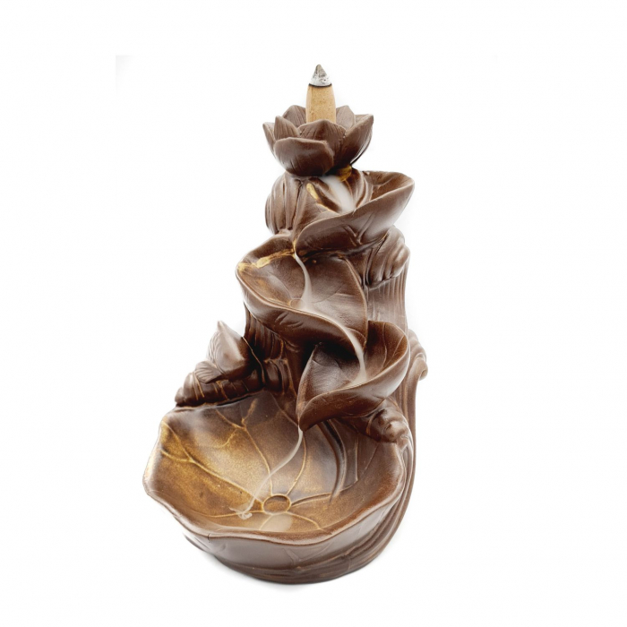 Suport Casacada ardere conuri parfumate Backflow, ceramica, LOTUS, 18 x 14 cm [2]