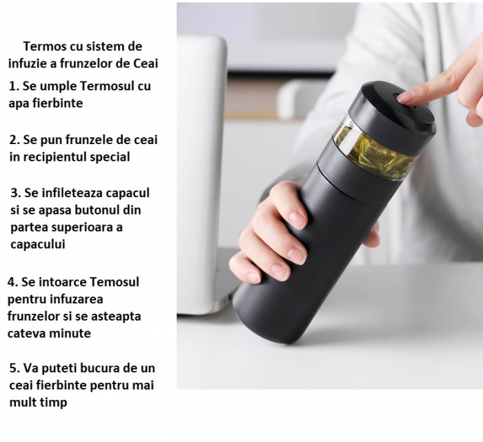Termos cu sistem pentru infuzie Ceai, 350 ML [9]