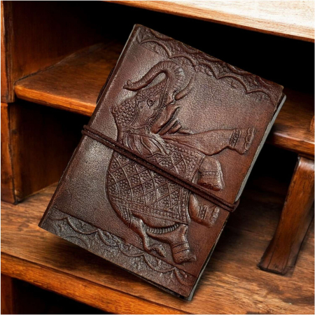 Agenda-Jurnal ELEFANT, Coperta Piele Ecologica, 100 File, 13x10x2 cm [6]