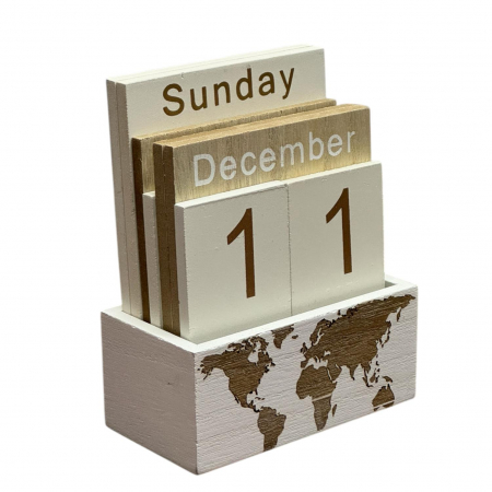 Calendar din Lemn, WORLD – 11 x 6 x 14 cm [1]