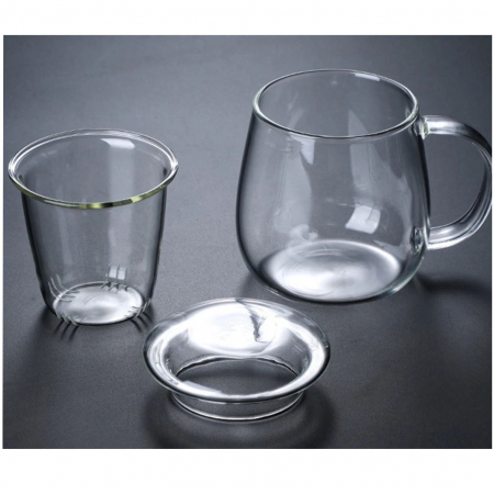 Cana 300 ml pentru ceai din sticla borosilicata cu infuzor si capac [1]
