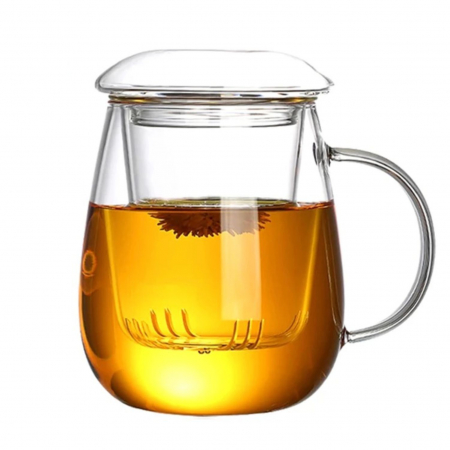 Ceainice si infuzoare - Cană 500 ml pentru ceai din sticlă borosilicată cu infuzor și capac