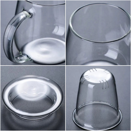 Cană 500 ml pentru ceai din sticlă borosilicată cu infuzor și capac [4]