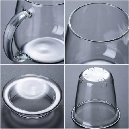Cana 300 ml pentru ceai din sticla borosilicata cu infuzor si capac [4]
