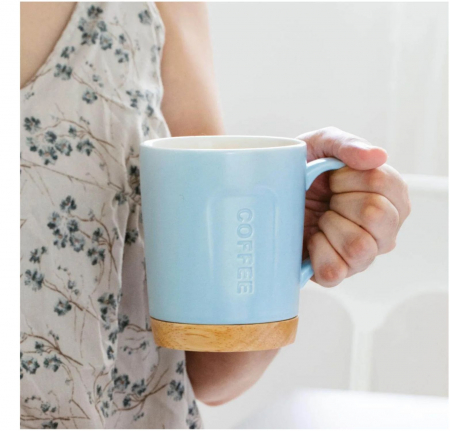 Cana Ceramica cu baza din lemn, COFFEE 400 ml [5]