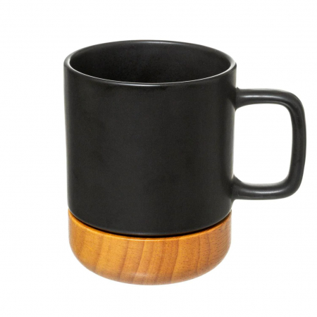 Pahare si Cani - Cana ceramica cu suport lemn, 430 ML
