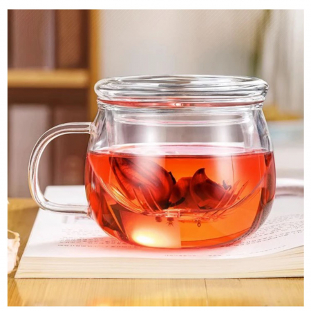 Cana cu infuzor si capac din sticla termorezistenta, 300 ml [1]