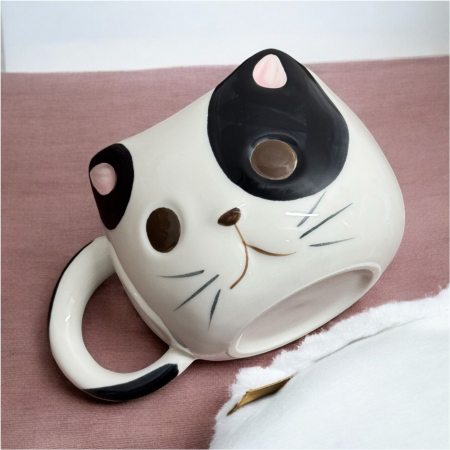 Cana din Portelan CAT, 400 ml – Design Amuzant cu Forma de Pisica [1]
