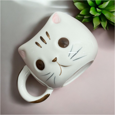 Cana din Portelan CAT, 400 ml – Design Amuzant cu Forma de Pisica [4]