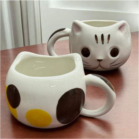 Cana din Portelan CAT, 400 ml – Design Amuzant cu Forma de Pisica [5]