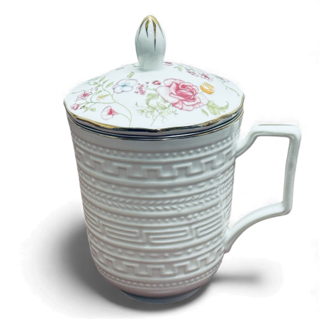 Cana din Portelan fosfatic cu infuzor metalic, ROSE, 350 ml [0]