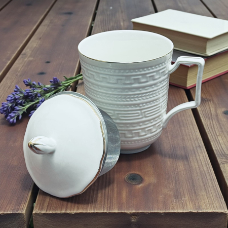 Cana din Portelan fosfatic cu infuzor metalic, SIMPLE, 350 ml [2]