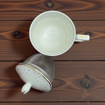 Cana din Portelan fosfatic cu infuzor metalic, FLORA, 350 ml [2]