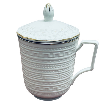 Pahare si Cani - Cana din Portelan fosfatic cu infuzor metalic, FLORA, 350 ml