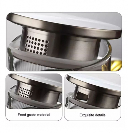 Carafa din sticla borosilicata cu capac din Inox, SQUARE, 1400 ml, 9x13x20 cm [2]