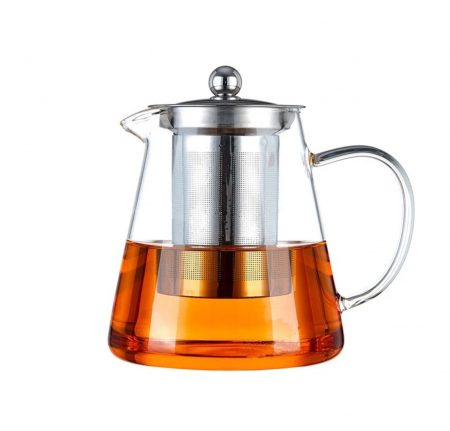 Savoarea Ceaiului - Ceainic 950 ml CLARICE, sticla borosilicata cu infuzor si capac metalic