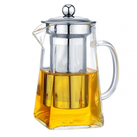 Ceainice si infuzoare - Ceainic 1300 ml CLARK, sticla borosilicata cu infuzor si capac metalic