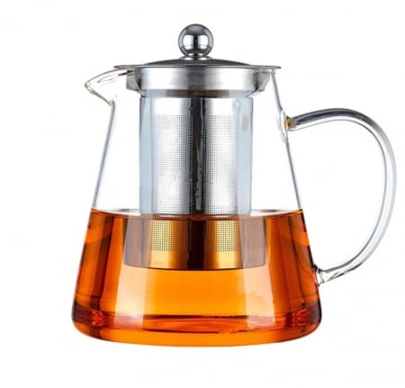 Ceainice si infuzoare - Ceainic 1300 ml CLARICE, sticla borosilicata cu infuzor si capac metalic