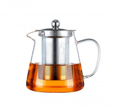 Ceainice si infuzoare - Ceainic 750 ml CLARICE, sticla borosilicata cu infuzor si capac metalic