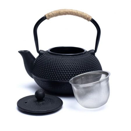 Ceainic din fonta cu infuzor metalic, Negru, 600ml [1]