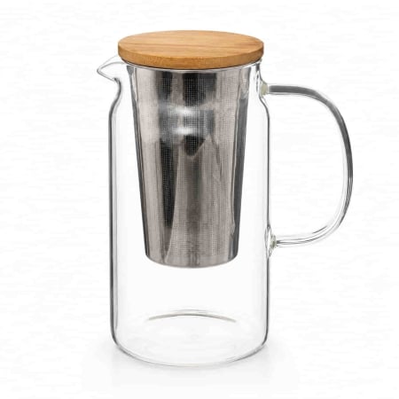 Ceainice si infuzoare - Ceainic din sticla termorezistenta, infuzor metalic si capac, 900 ML