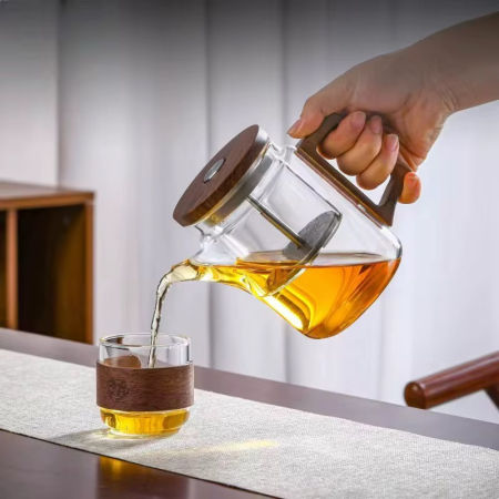 Ceainic „ZEN FLOW” 650 ml cu infuzor si sistem cu buton, sticla borosilicata [4]