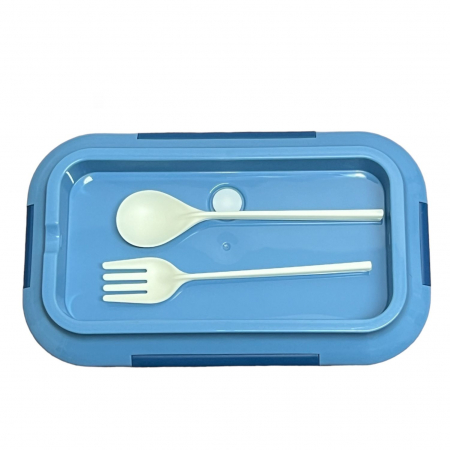 Cutie Alimente LUNCH BOX, 2 compartimente cu Lingurita si Furculita, 1100 ml [2]