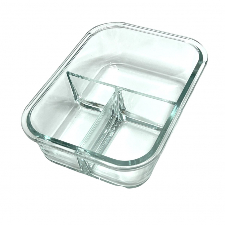 Cutie Alimente LUNCH BOX, 3 compartimente sticla cu Lingurita si Furculita, 1000 ml [2]