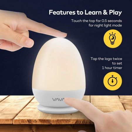 Lampa de Veghe Smart VAVA, lumina LED calda si rece, reglare Touch [1]