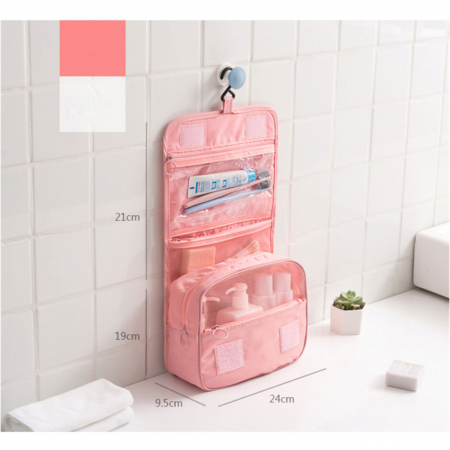 Organizator geanta pentru cosmetice, TRAVEL, 24x20cm, Roz [1]