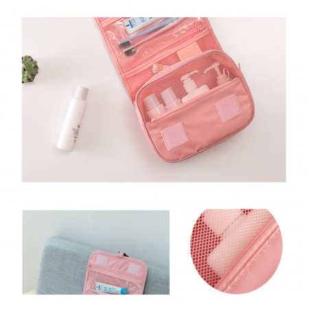 Organizator geanta pentru cosmetice, TRAVEL, 24x20cm, Roz [2]