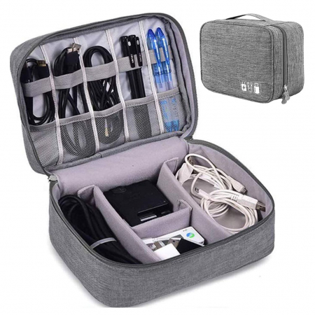 Organizatoare - Organizator geanta pentru Travel, 23x19x8 cm, Gri