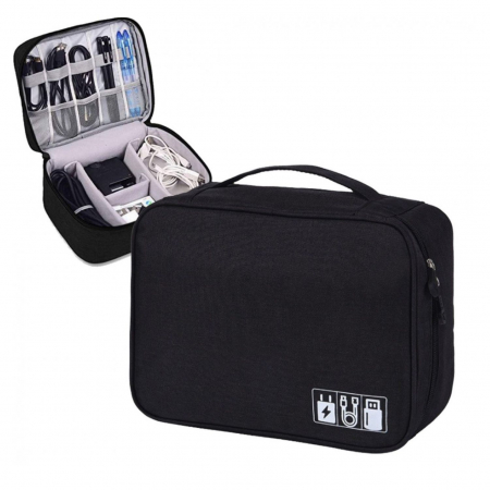 Organizatoare - Organizator geanta pentru Travel, 23x19x8 cm, Negru