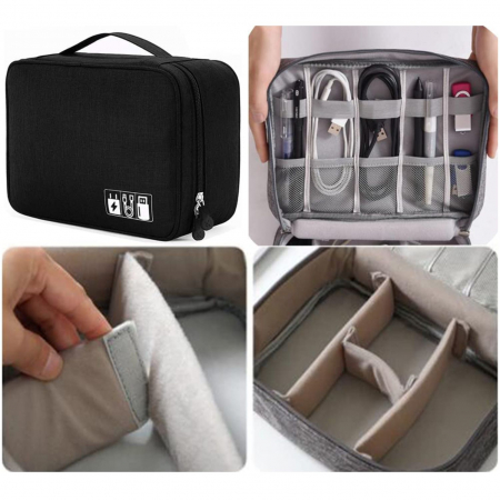 Organizator geanta pentru Travel, 23x19x8 cm, Negru [2]