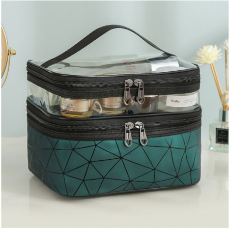 Cadouri si Decoratiuni - Organizator geanta pliabila pentru cosmetice, TRAVEL, 9 x 23 x 15.5 cm, Verde