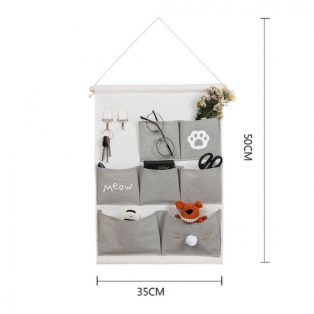 Organizator textil suspendat pentru jucarii si depozitare, Meow, 50x35 cm [1]