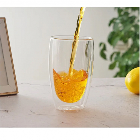 Pahar 450 ml din sticla Borosilicata cu pereti dubli [4]