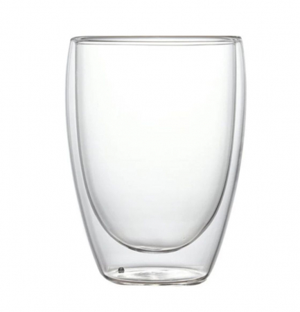 Pahar 350 ml din sticla Borosilicata cu pereti dubli