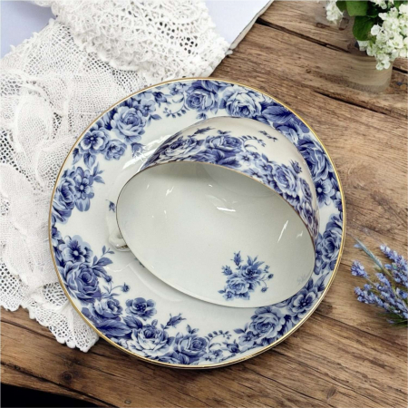 Serviciu din Portelan fin, 2 Cesti si Farfurii, Blue Bouquet [2]