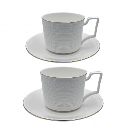 Savoarea Ceaiului - Serviciu din Portelan fosfatic, SIMPLE, 2 Cesti si Farfurii, 250 ml