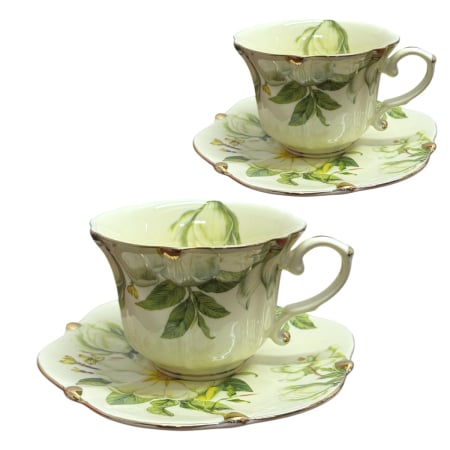 Surasul Cafelei - Serviciu Portelan Vintage 2 Cesti si farfurii, ADONIA