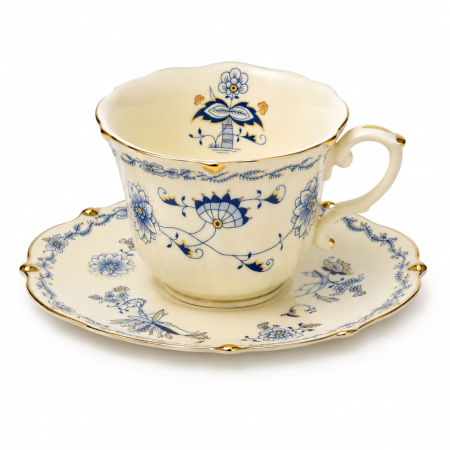 Serviciu Portelan Vintage 2 Cesti si farfurii, BLUE FLORAL [1]