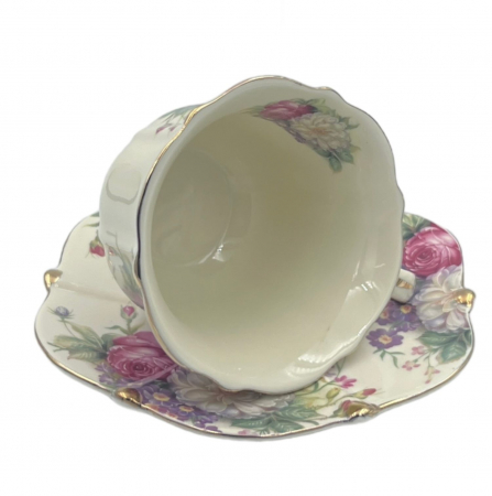Serviciu Portelan Vintage 2 Cesti si farfurii, ROSES [3]
