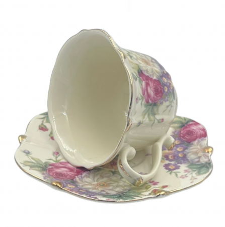 Serviciu Portelan Vintage 2 Cesti si farfurii, ROSES [2]